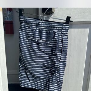 Navy Striped Men's Swim Shorts